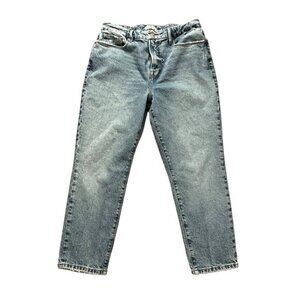 Good American Good Girlfriend Petite Jeans Straight Fit Size 8/29 Blue Denim